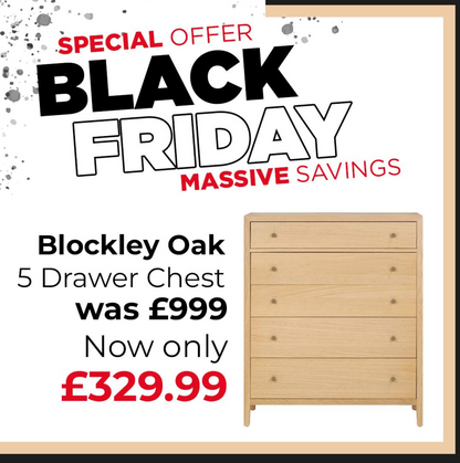BLOCKLEY Pale Oak 5 Drawer Chest