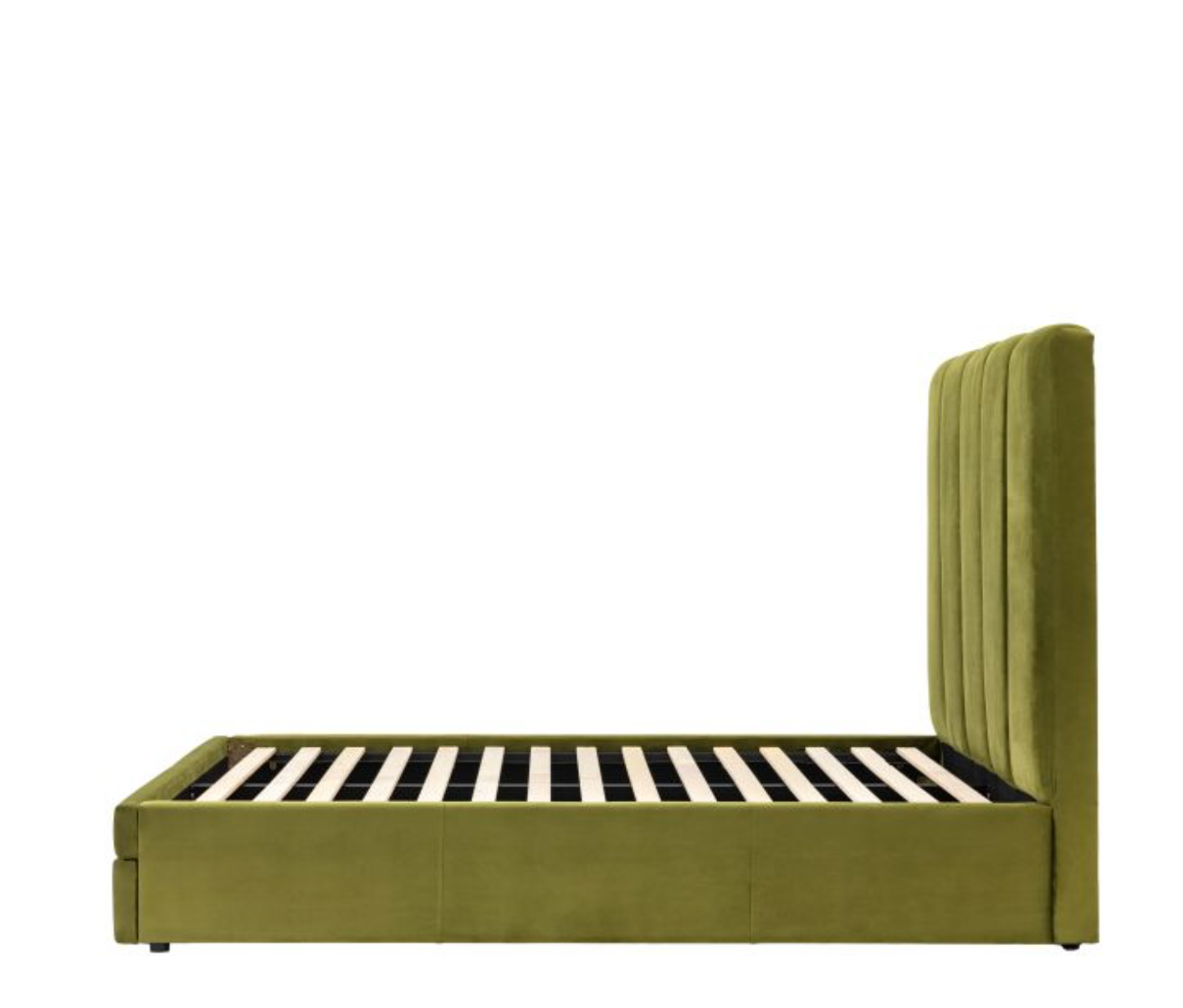DENTON Olive Green Storage Bed - Available in 2 Sizes.