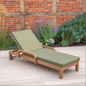 MEADOW Sun Lounger & Sidetable| Wooden Garden Reclining Lounger with Cushions