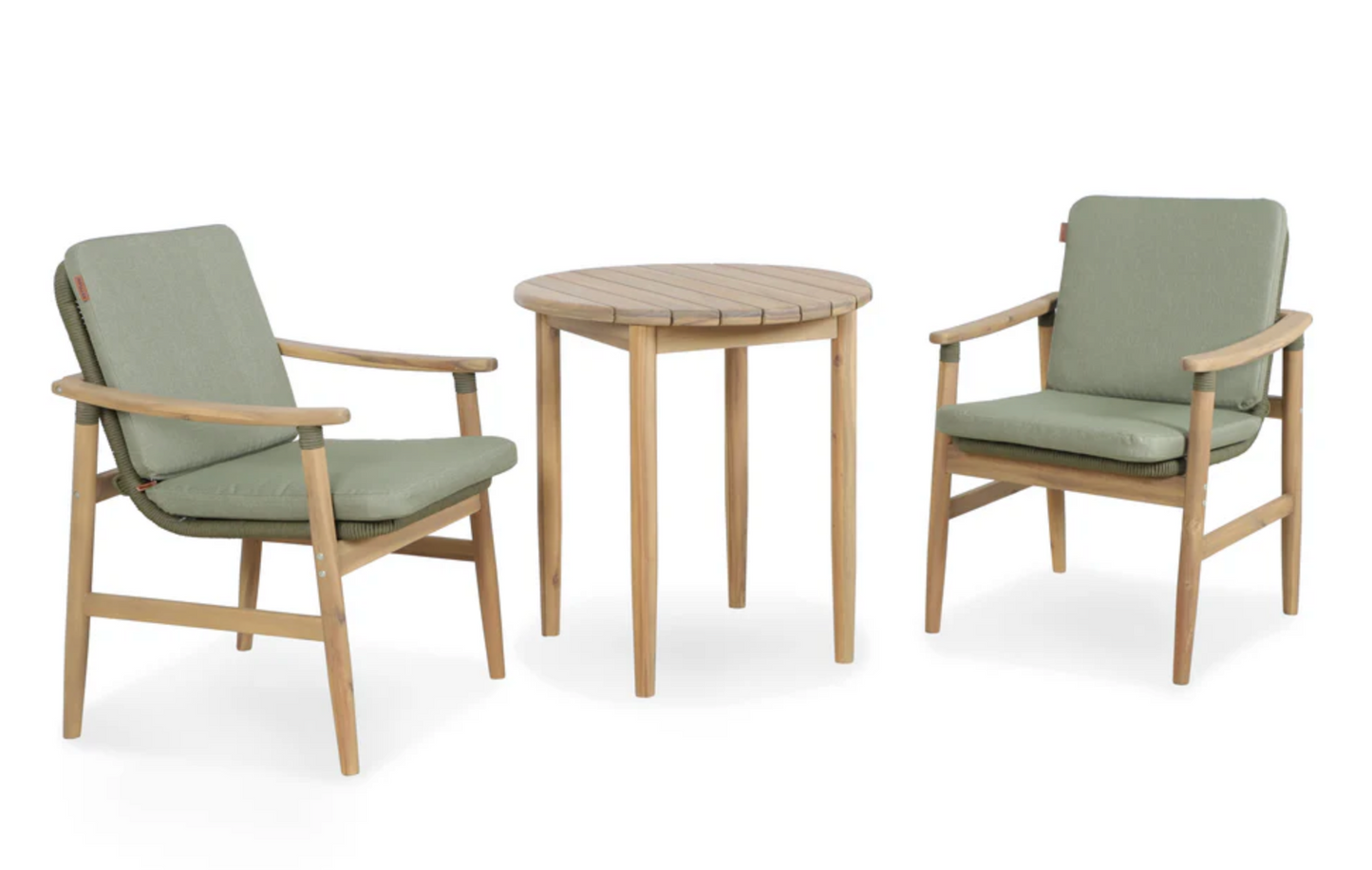 MEADOW 2 Seat Bistro Set with 70cm Round Wood Table