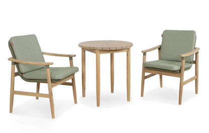 MEADOW 2 Seat Bistro Set with 70cm Round Wood Table
