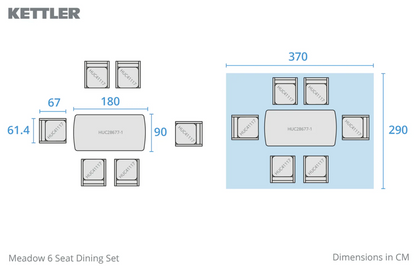 MEADOW 6 Seat Dining Set