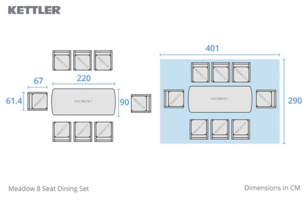 MEADOW 8 Seater Dining Set