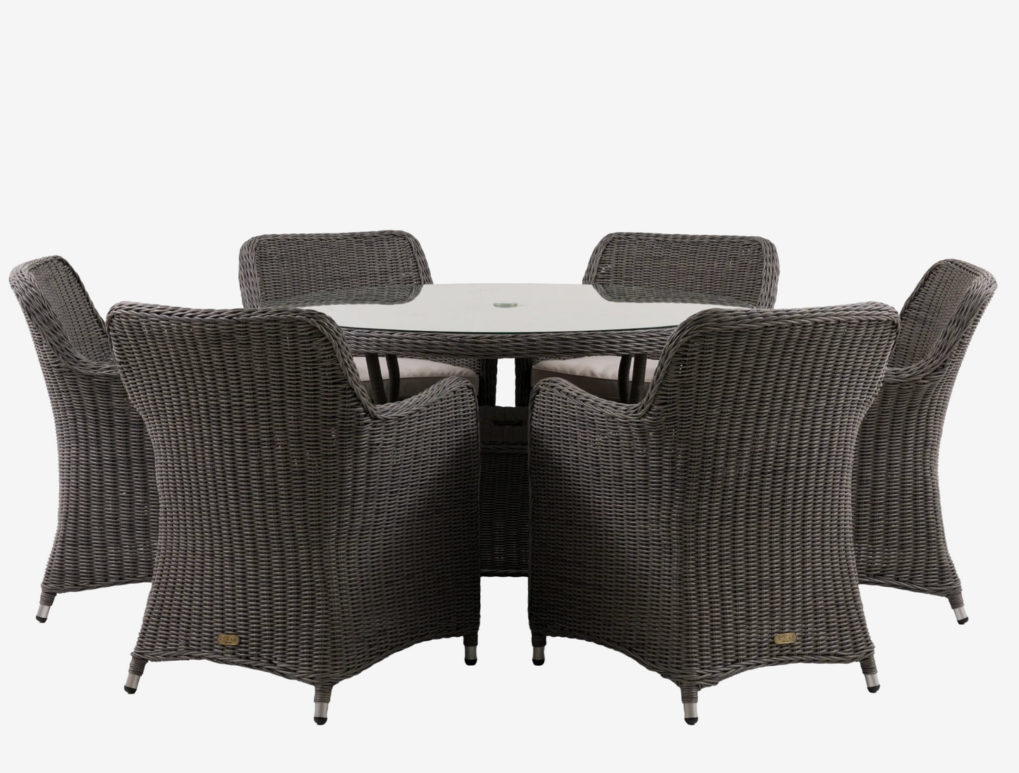 ASCOT 6 Seater Round Outdoor Dining Set