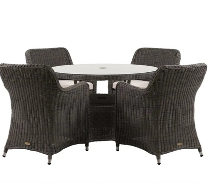 ASCOT 4 seater Round Outdoor Dining Set