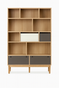 CAMPTON Wide Bookcase - Modern Oak Effect Storage Shelving