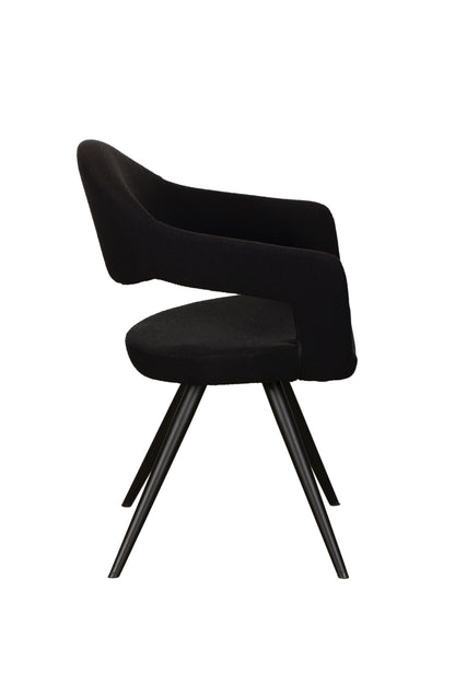 JASMINE Armchair (Black) Pair – Modern Curved Fabric Chairs (Pre-Order, 21-Day Lead Time)