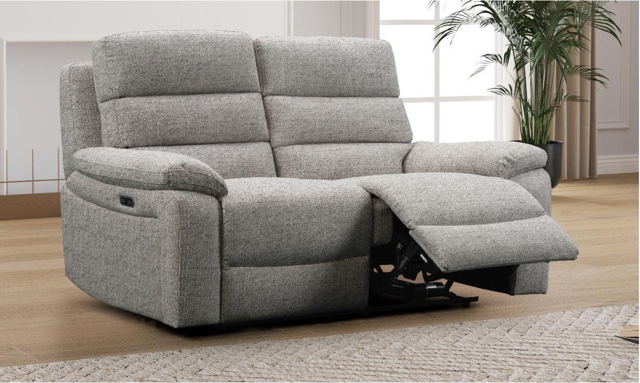 WESTBURY Light Grey 2 Seater Power Recliner