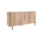 REED Wide Sideboard – Fluted Wood with Marble Effect Top (Pre-Order, 21-Day Lead Time)