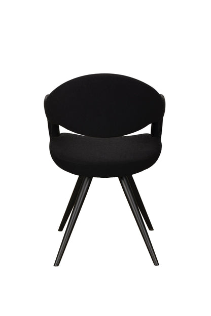 JASMINE Armchair (Black) Pair – Modern Curved Fabric Chairs (Pre-Order, 21-Day Lead Time)