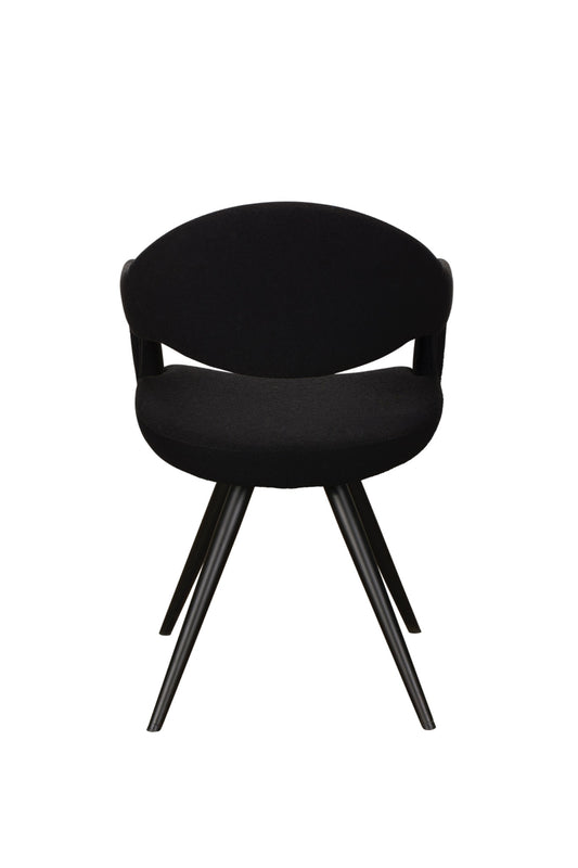 JASMINE Armchair (Black) Pair – Modern Curved Fabric Chairs (Pre-Order, 21-Day Lead Time)