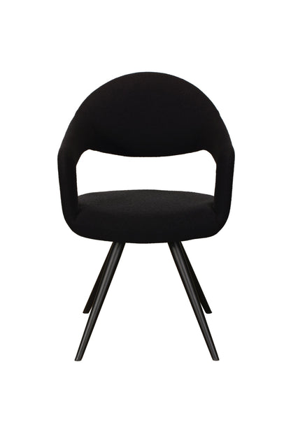 JASMINE Armchair (Black) Pair – Modern Curved Fabric Chairs (Pre-Order, 21-Day Lead Time)