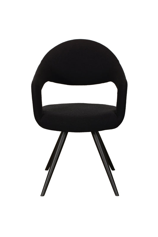 JASMINE Armchair (Black) Pair – Modern Curved Fabric Chairs (Pre-Order, 21-Day Lead Time)