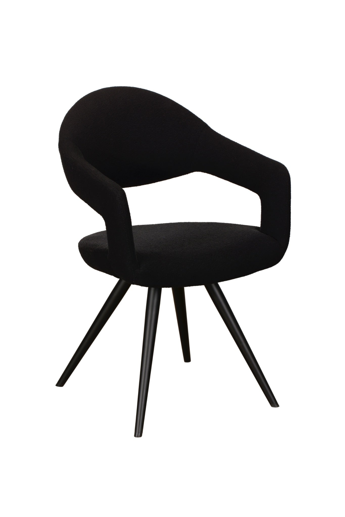 JASMINE Armchair (Black) Pair – Modern Curved Fabric Chairs (Pre-Order, 21-Day Lead Time)