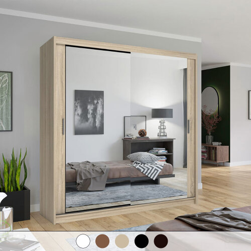 SKYTTA / AULI Sliding door, black/mirror glass, 1085/8x941/2 - IKEA